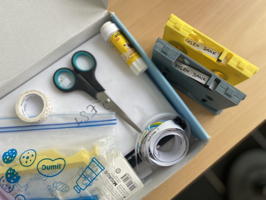 Unsere beschrifteten Duftkassetten und weitere Duftbänder für das Testing.